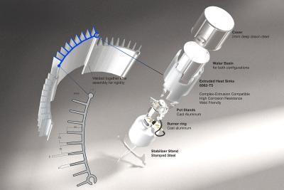 Extruded Aluminum Water Sterilizing & Cooling System